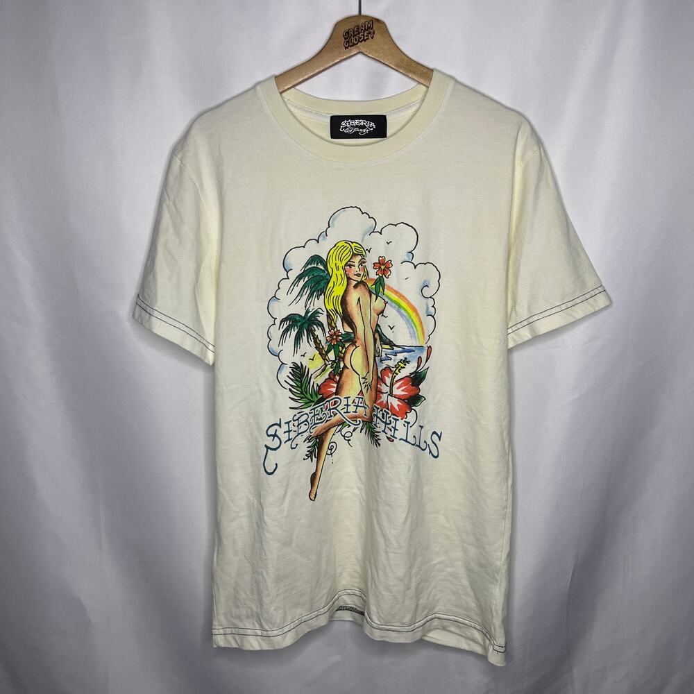 Siberia Hills x Ed Hardy Hawaiian Girl Tee in Cream M